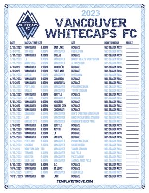 whitecaps schedule 2023